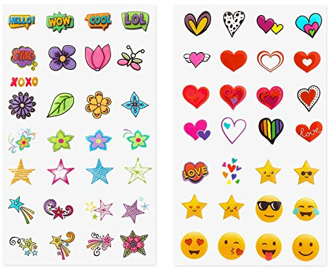 Zink Deluxe 50+ Sticker Set – Personalize & Decorate Your Instant Camera, Instant Printer & Other Devices with Fun Shapes, Cute Emojis & Trendy Designs