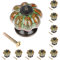 Mgoodoo Ceramic Door Knob Antique Pumpkin for Cabinets Cupboard Dresser Drawers Kitchen Furniture Handles Pulls (10 Pcs, Green)