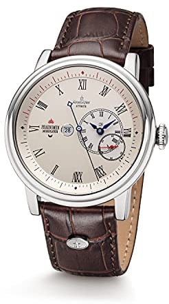 Kronsegler Phaenomen Automatik Regulateur Herren Armbanduhr Stahl-Altweiß-Römisch