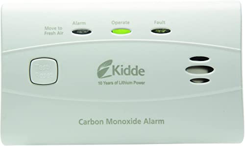 Kidde Carbon Monoxide Detector with Long-Life Lithium Battery, 3 LEDs, Alarm Memory, Test/Reset Button