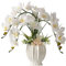 LESING Fleurs artificielles Ochidées en Pot avec Vase pour décoration d'intérieur (Style 3, Vase Blanc)