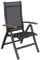 Dehner Gartenstuhl Chicago Wood, klappbar, 110 x 49 x 66.5 cm, Aluminium/FSC®-zertifiziertes Teakholz/Textilene, schwarz/braun