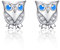 TANGPOET Eule Ohrstecker 925 Sterling Silber Hypoallergene Ohrringe Schmuck Geschenk für Frauen Mutter Damen