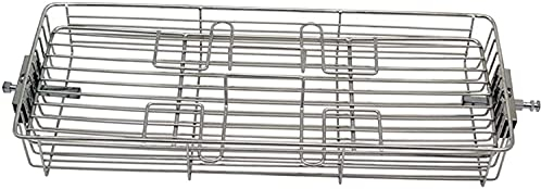 U/D Spit Rotisserie Basket Stainless Steel BBQ Grill Roaster Baking Grilled Cage Fish Meat Air Frying Flat Basket for 25-42L Rotary Ovens 1PCS - Small for 25-30L Oven