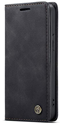 Chocoyi Kompatibel mit iPhone 13 Mini Hülle Leder,Magnetverschluss Premium PU Leder Flip Case,Standfunktion.-schwarz