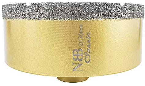 NBB Broca de diamante con M14, tipo dorado clásico, corona diamante para taladrar en seco y en húmedo en porcelana dura, cerámica, baldosas, granito, mármol, azulejo, para Amoladora Angular (1, 120mm)