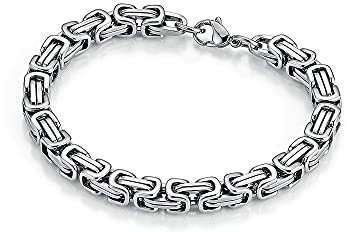 Jacques Charrel Armband Königsarmband, Massiv, Edelstahl Silber, 23 cm Edelstahl
