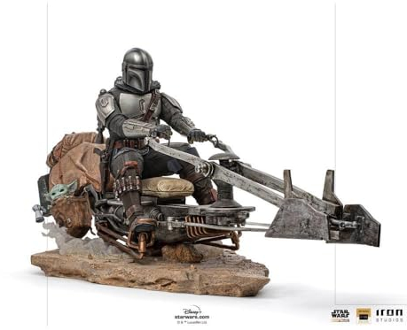Iron Studios Deluxe: The Mandalorian - Mando on Speederbike Art Scale Statue (1/10) (LUCSWR48721-10)