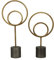 Deco 79 Geometrische Kreis-Skulptur aus Metall mit schwarzem Sockel, 2 Stück, 45,7 cm, 35,6 cm H, Gold