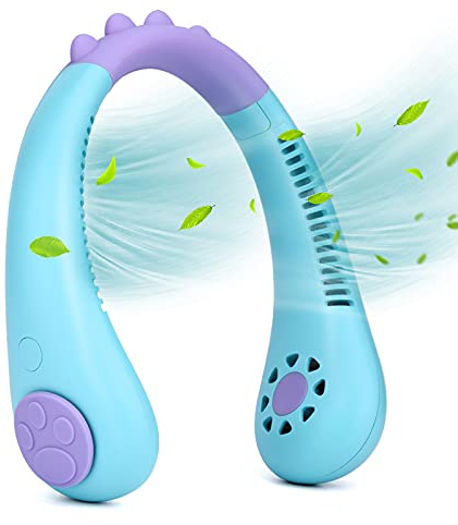 SUPZEOF Protable Neck Fan,Mini Bladeless Cooling Fan Wearable Rechargeable Personal Fan For kids Adjustable Operated Fan For Office,School Outdoor,Traveling(Blue)