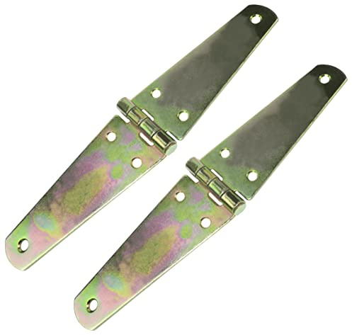 AERZETIX - C58706 - Lot de 2 charnières de caisses triangulaires 200x40x2 mm à 6 trous ronds - en acier zingué