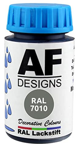 Alex Flittner Designs Paint Pen RAL 7010 Tent Grey Semi-Matt 50 ml Wood Metal Furniture Bathroom Retouching Varnish Repair Paint