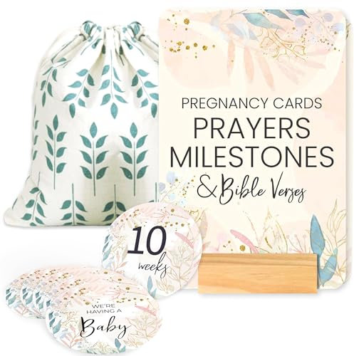 Lumont Journal de grossesse - Marqueurs d'étapes importantes - Disques de 8 à 40 semaines et cartes de prière de grossesse - Indispensables pour la grossesse - Suivi hebdomadaire des bosses de bébé -