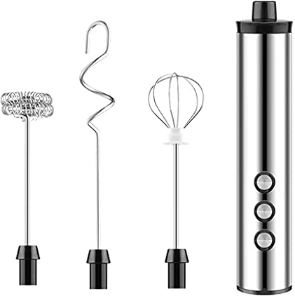 ATAAY Mousseur à Lait USB 3 Vitesses mousseur à café 3 fouets Batteur à Oeufs Portable mélangeur de Boissons au Lait au Chocolat