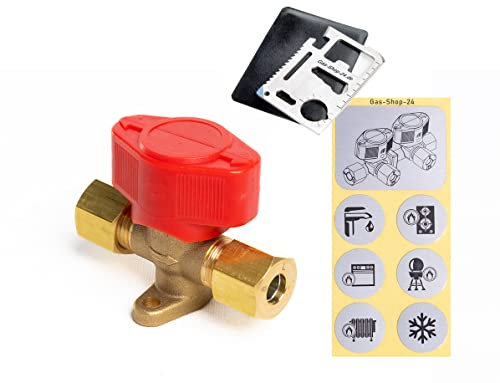Gas Schnellschlussventil – 1-fach Verteilerblock RVS 8 mm (8 mm Rohr) – Schnellschlussarmatur f. Wohnwagen, Wohnmobil, Caravan