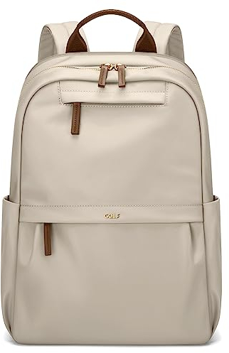 GOLF SUPAGS Zaino per Laptop da Donna Zaini da Viaggio e Lavoro Borsa per Computer Zaino Casual Adatto a Notebook da 14 Pollici (Albicocca)