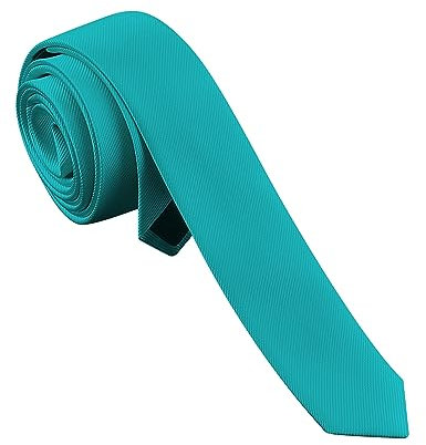 Branduce Dünne Krawatten für Herren, einfarbig, formale Krawatte, 4 cm, schmale Krawatten für Männer, Türkis, Blau, Allgemeines