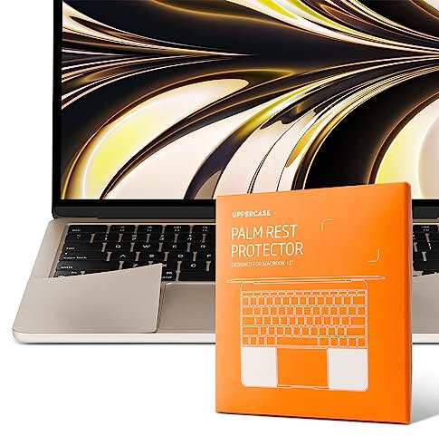 UPPERCASE GhostShield Premium Palm Rest Protector Skin Cover Set, Kratz- und Verschleißschutz, kompatibel mit MacBook Air 15 Zoll 2025 2024 2023 mit M4/M3/M2, A3241 A3114 A2941, Starlight