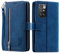 VEEMOS Étui Portefeuille pour Xiaomi Redmi 10 / Redmi 10 2022 Flip Case Couverture De Téléphone De Protection en Cuir Folio avec Kickstand Fentes pour Cartes Poche À Glissière - Bleu