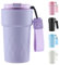 Travel Mug, 510ml Insulated Coffee Cup with Leakproof Lid,Reusable Travel Coffee Mugs - Car Coffee Cup,Double Walled Stainless Steel Thermal Mugs for Hot Cold Drinks(Purple)