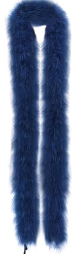 Federboa für Damen,Asudaro Boa-Feder 2 Meter natürliche Türkei Federn Boa Tanzen flauschige Plüsch Schal DIY Feder Boa Handwerk Crafting Party Dress Up Plumes Kostüm Zubehör Marine