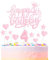 Happy 4th Birthday Candles Cake Toppers Set, Number 4 Candles for Cake, Birthday Party Candles, Light Pink Birthday Cake Candles Heart Star Cupcake Toppers for Girls Women Birthday Cake Decorations