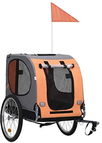 SMTSEC Hundefahrradanhänger orange und grau
