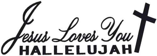 Schwarzer Jesus Love You Hallelujah Christlicher reflektierender Autoaufkleber, nützliches und praktisches Outdoor-Zubehör, Geschenke