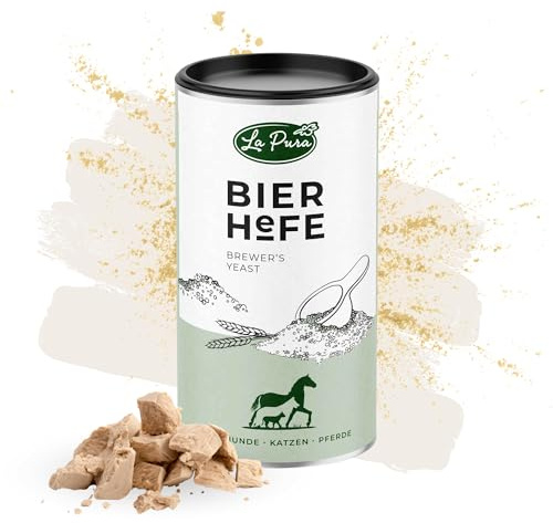 LaPura Bierhefe Pulver für Hund, Katze & Pferd, 100% natürlich, 250 g | Aus Deutschland, mit B-Vitaminen, Omega-3 & Omega-6, Proteinen, Mineralien & Spurenelementen für Haut, Fell & Vitalität
