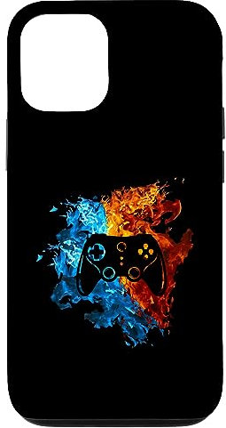 iPhone 15 Pro Game Controller Red Blue Fire Video Game Gaming Case