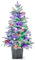 RELAX4LIFE Kleiner Weihnachtsbaum Künstlich, 100 cm Künstlicher Weihnachtsbaum mit Schnee & Beleuchtung, 80 LEDs, 148 Spitzen, Tannenbaum mit Topf, Kunst Christbaum
