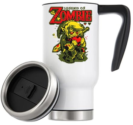 Atspauda Zombie eating Thermal Travel Coffee Mug 480ml White