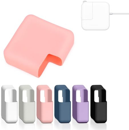 Soft Thin Silicone Charger Case Cover for MacBook 2024+ Air 15 M3 (A3114/A2941) Air 13.6 M3 (A3113) and 2023+ MacBook Pro 14(A2992/A2918), MacBook Pro 13 (A1369/A1466), 45W/70W Standard Charger