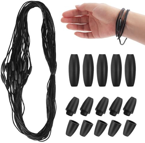 30 Sets Necklace Cord Replacement with Breakaway Clasps - Black Nylon Lanyard Cord and Plastic Safety Breakaway Clasps for Pendant Necklaces Bracelets DIY Craft Jewelry Making