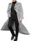 deals of the day uk trench coat men long coat mens pea coat men's formal long business jacket full length double breasted pea coat for men uk overcoat Grey XL