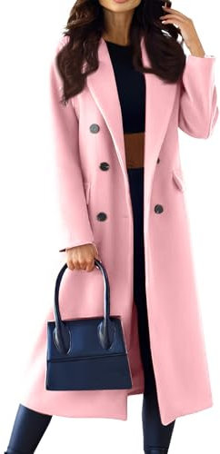Manteau Long Femme Hiver Manteau Long Femme Manteau Long Femme Manteaux Femme Manteau Laine Femme Hiver Trench Coat Femme Manteau Laine Femme Manteau Femme Laine Manteau Rose Xl