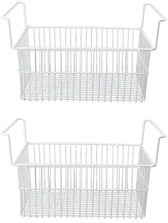 Chest Freezer Basket Refrigerator Wire Freezer Organizer Bins Chest Freezer Wire Storage Baskets Fits Most Deep Freezers (L56.5cm X W25.2cm X H24cm(7cm Handle))