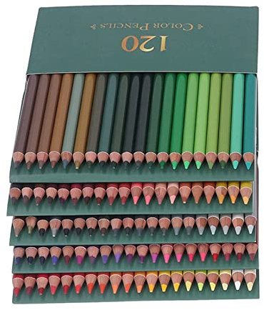 Baxnore 120 Buntstifte-Set, lebendige Buntstifte mit grüner Box, professionelle Buntstifte, Weichkern-Buntstifte für Zeichenkünstler