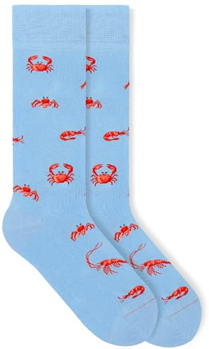 von Jungfeld - 1er Set Motiv Socken mit Crab - French Blue Icon - Bunte Socken in Gr. 43-46