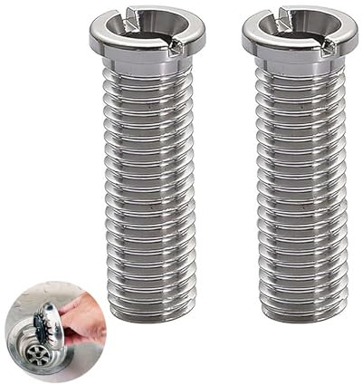 2 piezas de fregadero con tornillo hueco, válvula de cesta colador, cesta colador, fregadero de acero inoxidable, tornillo hueco para válvulas de cesta de colador, colador de desagüe, colador de