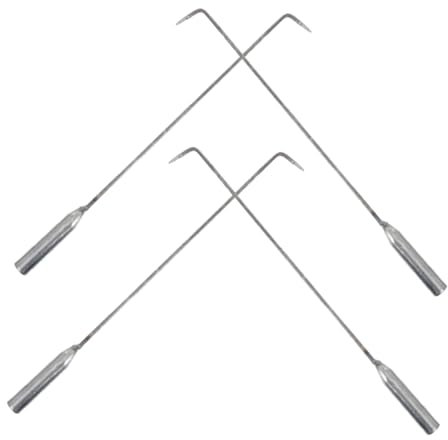 OUNONA 4stücke Schwerlast-feuerhaken für Kamine und Lagerfeuer Langer Holzofen-schürhaken aus Hitzebeständigem Material Geeignet für Innen und Außenbereich Sowie Camping und Grillen