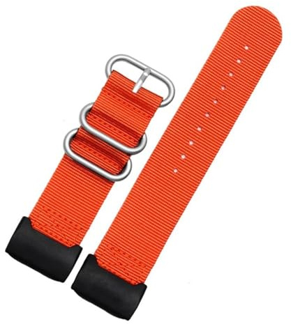 NFJNFCF Nylon-Uhrenarmband, kompatibel mit Casio G-SHOCK Modified Small Mud King GG-1000 GWG-100 GSG-100 Canvas-Armband, schwarzes Khaki-Armband(Orange-silver)