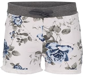 malito more than fashion Damen Shorts Blumen Print - Sommer Hotpants aus Baumwolle - Boho Strandhose - Kurze Hose für Strand, Freizeit & Urlaub 2333 - Blau, S