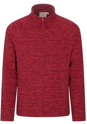 Mountain Warehouse Snowdon Mens Full Zip Fleece - Midlayer Pullover, Breathable Jacket, Soft Outerwear, Smooth Fleece Top - For Spring Summer, Travelling Dark Burgundy L
