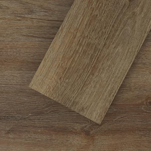 Mysflosy Vinylboden Selbstklebend, PVC Bodenbelag holzoptik wasserdicht, Eiche Mandelbraune 15,24 cm x 91,44 cm vinyl bodenbelag, 36 Dielen, Abdeckung 5 m²