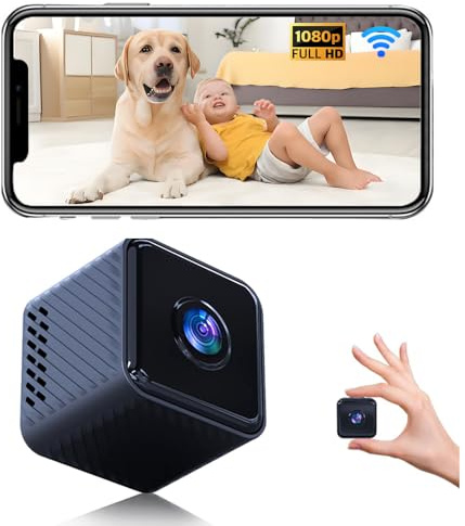Mini Camera Espion sans Fil, Petite Camera Surveillance Wifi Interieur/Exterieur sans Fil avec Vision Nocturne & Détection de Mouvement, Micro Cachee Camera Espion Bebe Maison Chat Voiture Chien