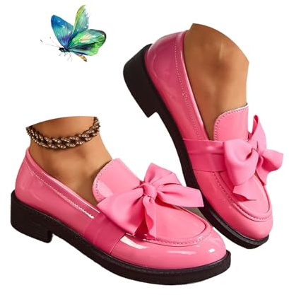MASHANGGOU Mocassins à enfiler pour femme avec nœud papillon, plateforme confortable, mocassins orthopédiques confortables