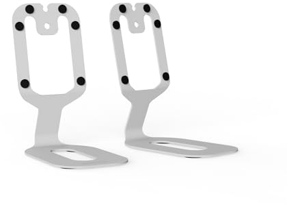 Kanto SU2 Rear-Mounted Desktop Speaker Stands for Uki and Ora | Elevated and Angled to Improve Sound | ¼-20 Thread | Holds 3.1 lbs | Pair | White