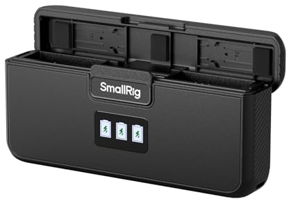 SMALLRIG Battery Charger for Gopro Hero 12/11/10/9, 1.5h PD 27W Rapid Charging with TFT Screen, 3-Channel Battery Charger with 4 SD Card Slots, Pop-up Unlock Button for Gopro accessories - 5418