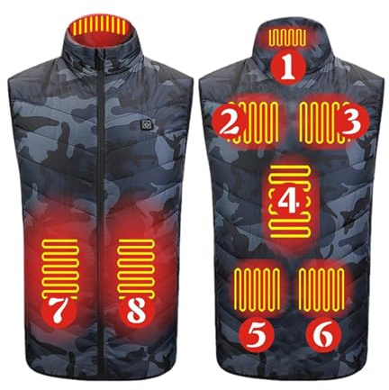 Générique Veste Homme Femme Chauffante Gilet Chauffant Électrique Avec Zones Thermique Manteau Doudoune Blouson Non Batterie Incluse Sans Pour Camping Le Ski En Plein Air